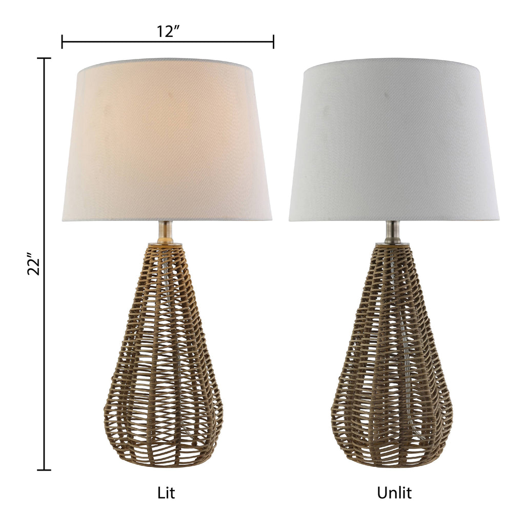 Tan Rattan Table Lamps
