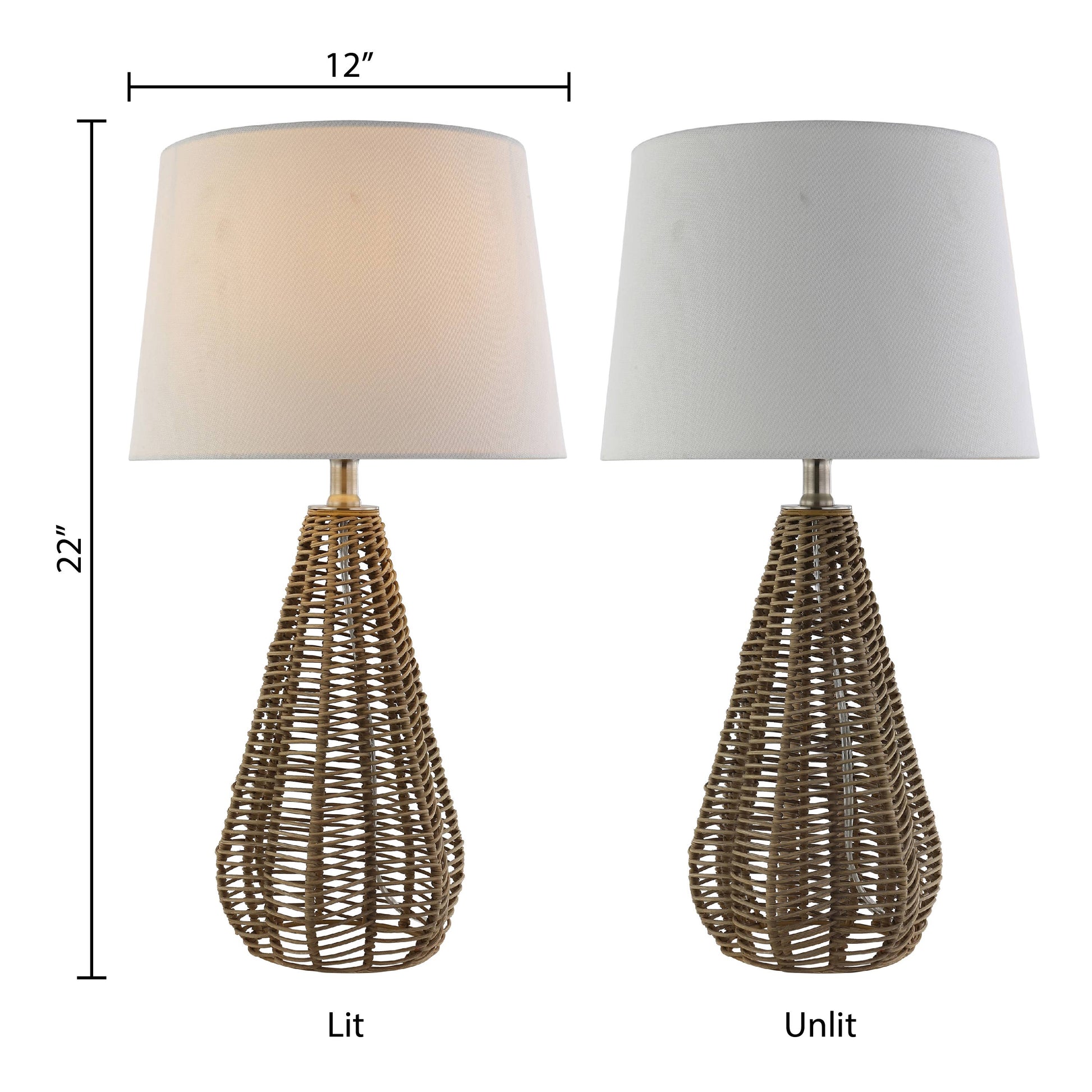 Tan Rattan Table Lamps