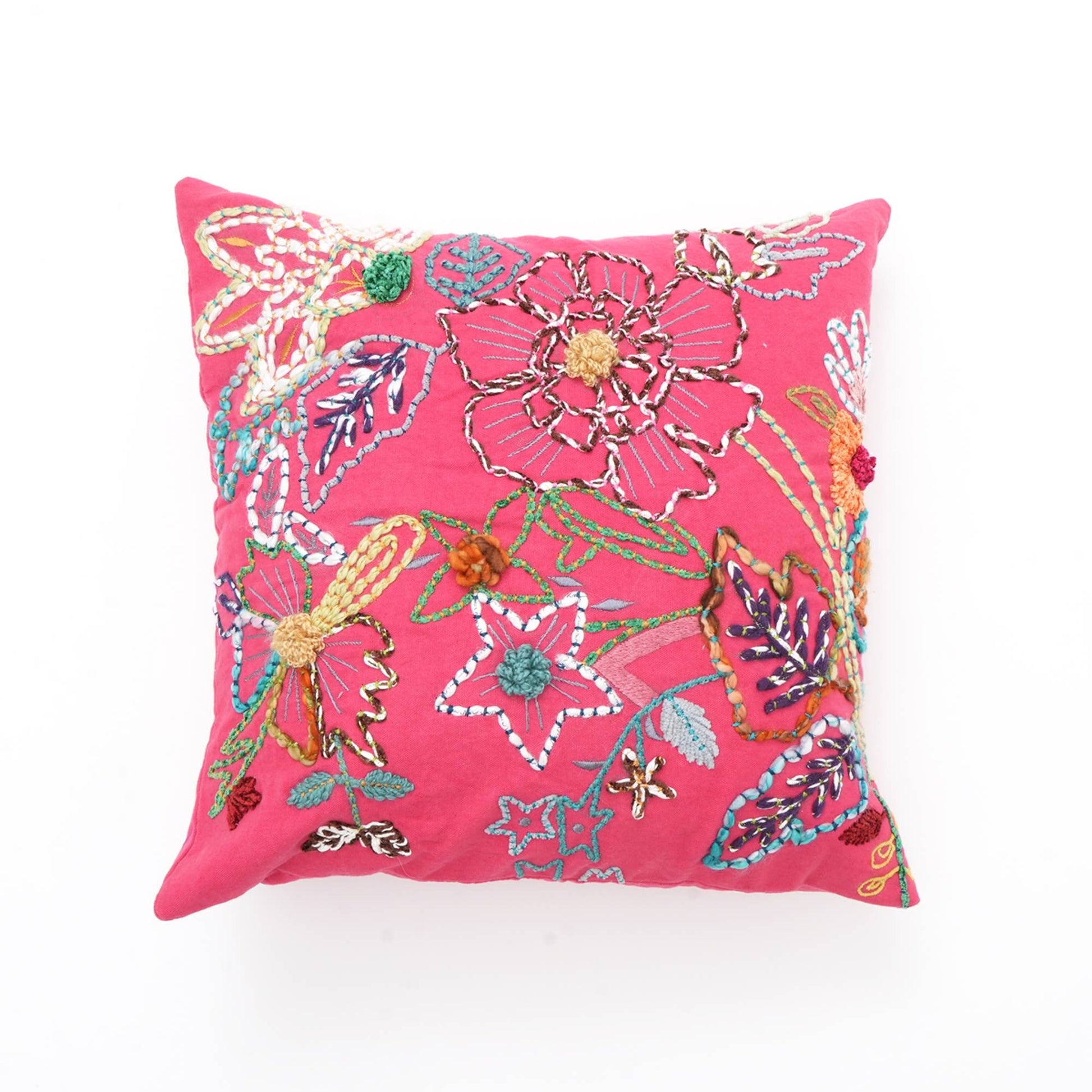 Pink Embroidered Pillow
