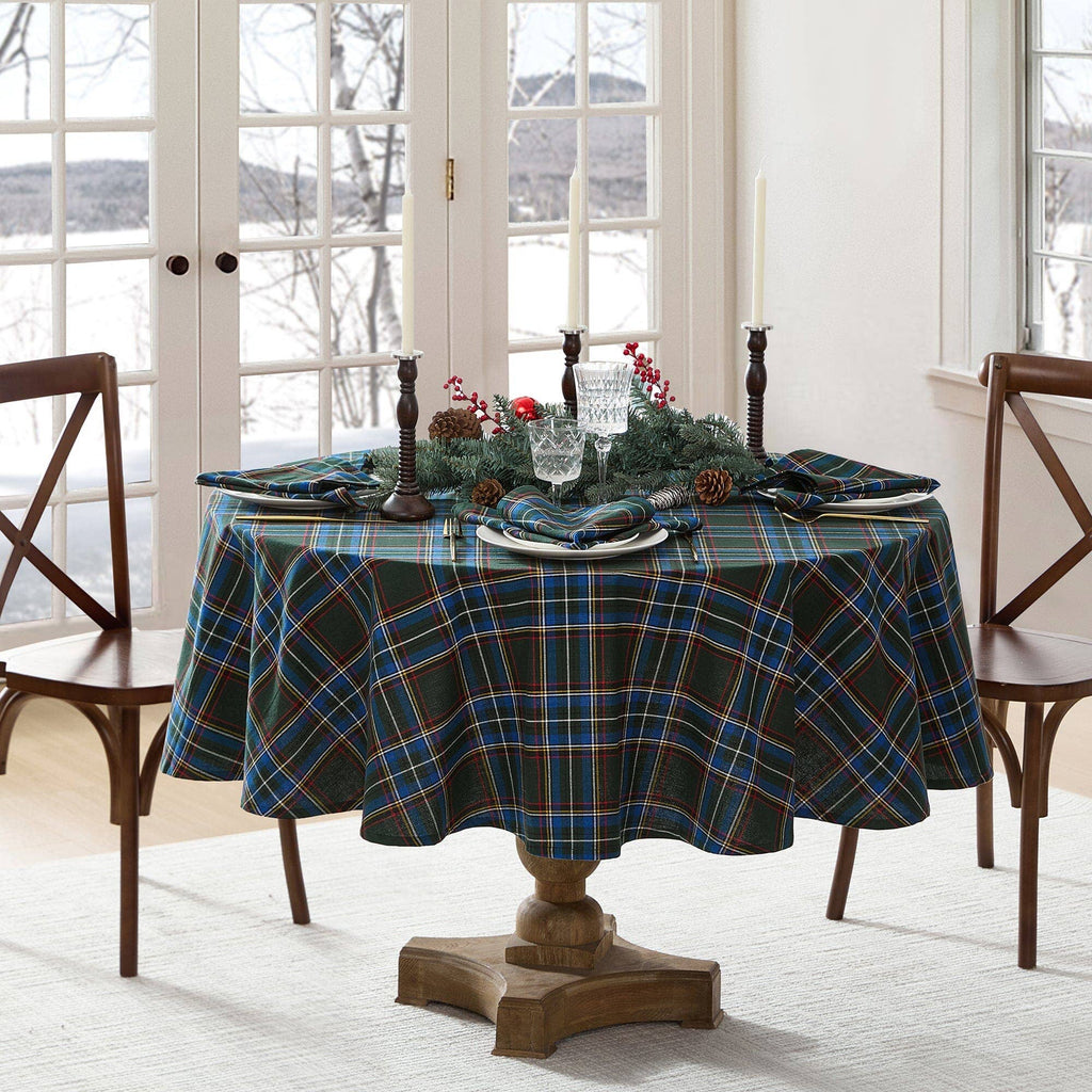 Stowe Tartan Holiday Plaid Cotton Christmas Tablecloth