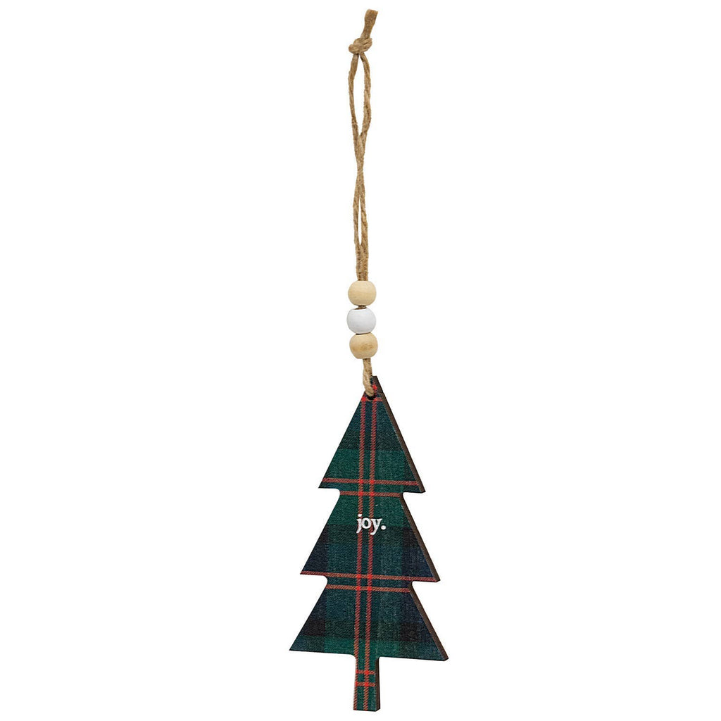 Hope, Love, Joy Plaid Christmas Tree Ornament - 3 Asstd.