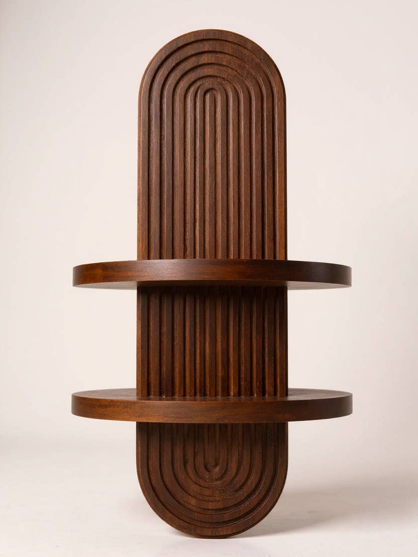 Arched Wood Wall Shelf MCM