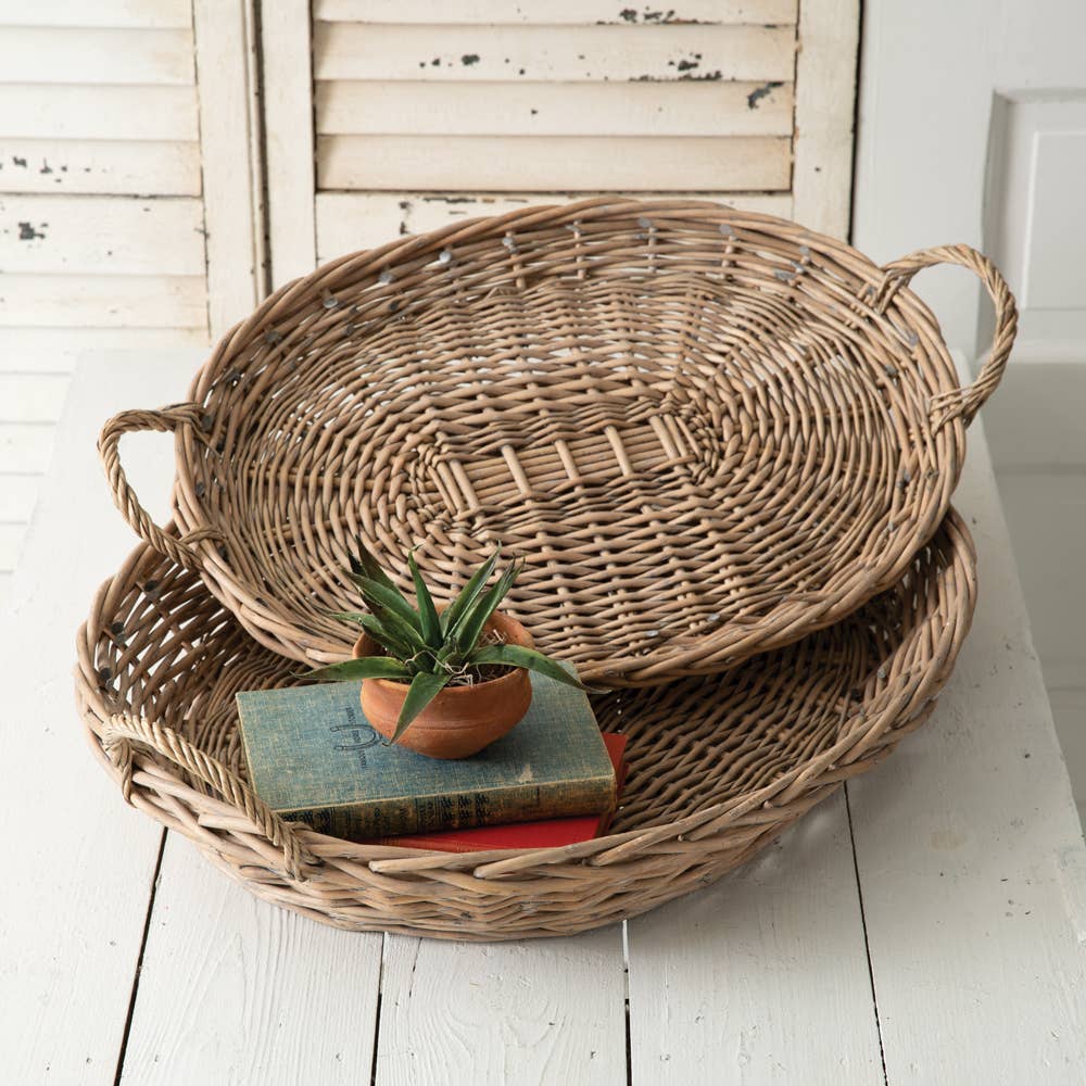Oval Wicker Trays
