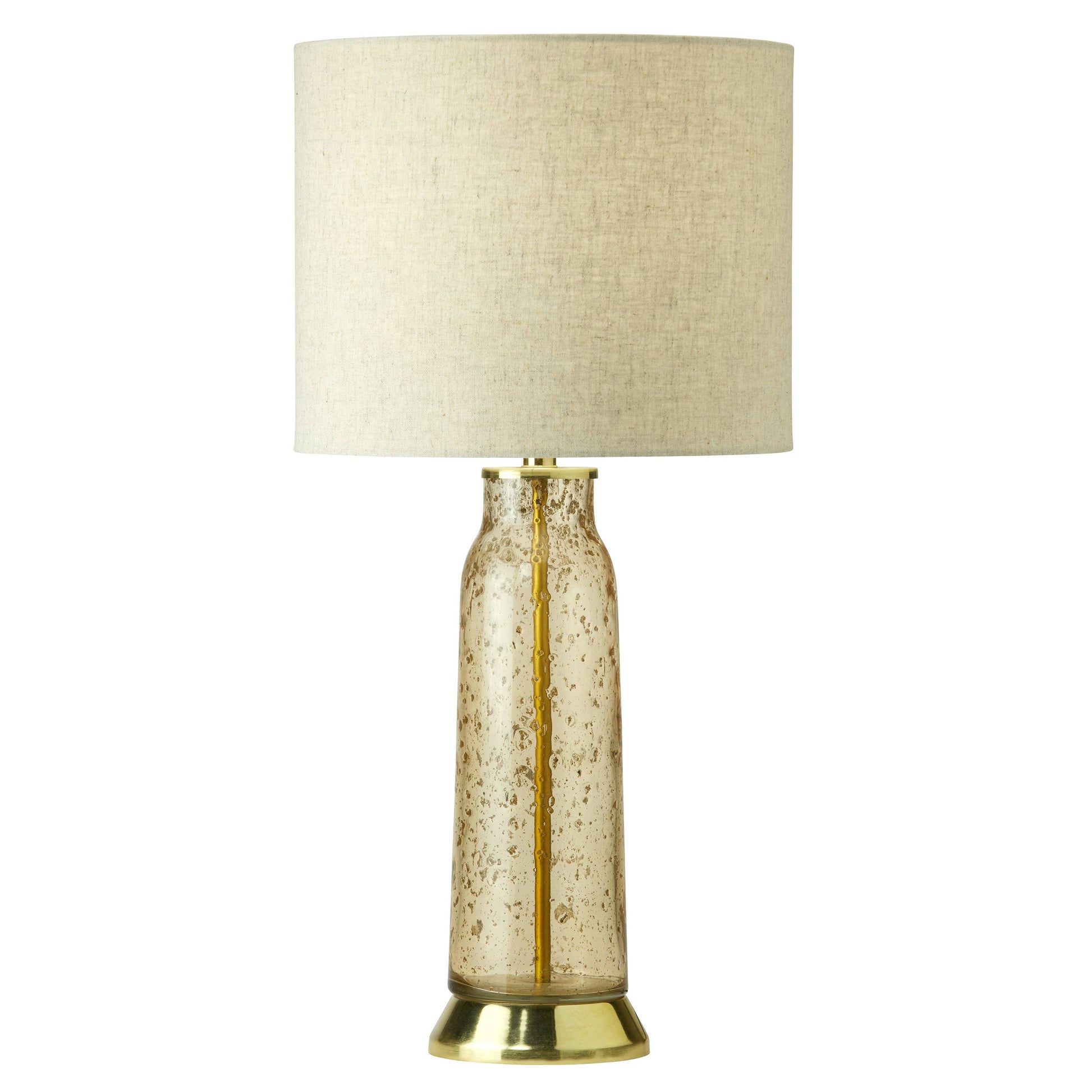 Amber Glass and Metal Table Lamp
