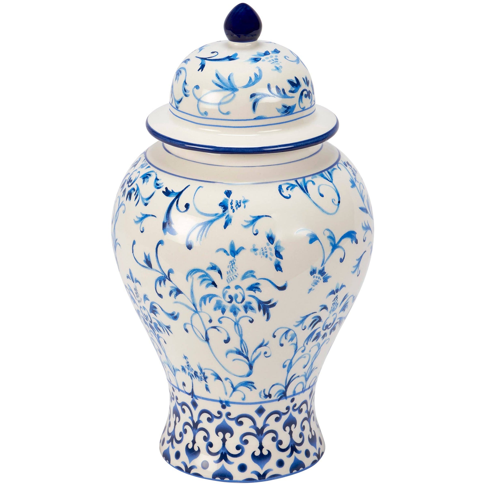 Large Indigo Temple Jar