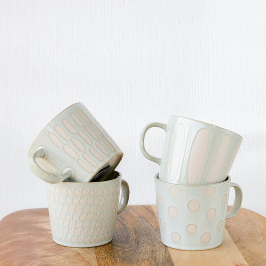 Pink & Cream Polka Dot Mug