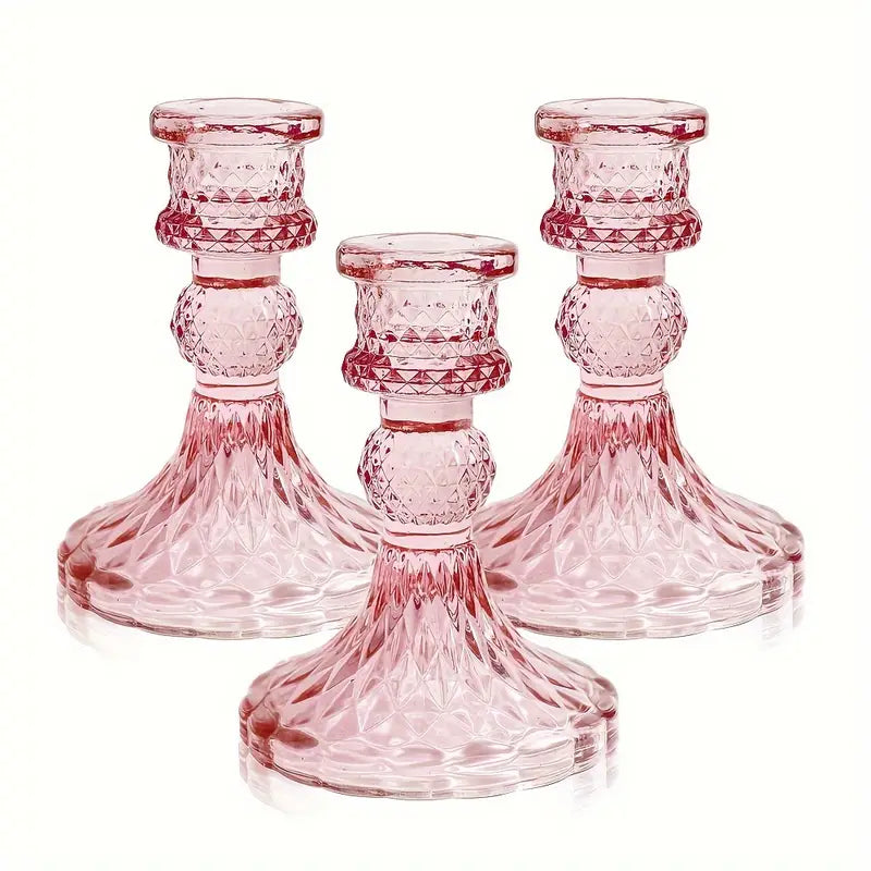 Pink Taper Candle Holder