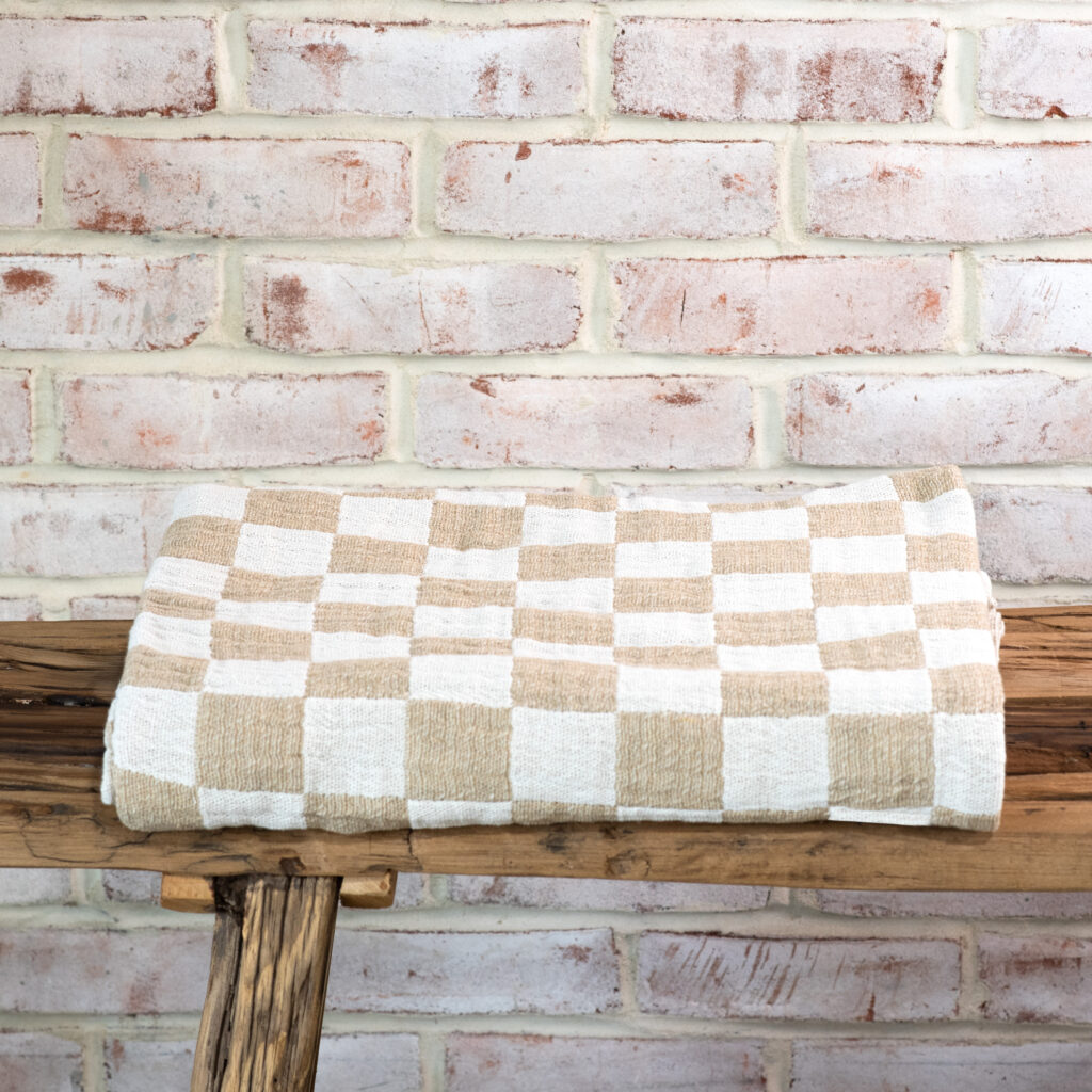 Camel Checkered Throw